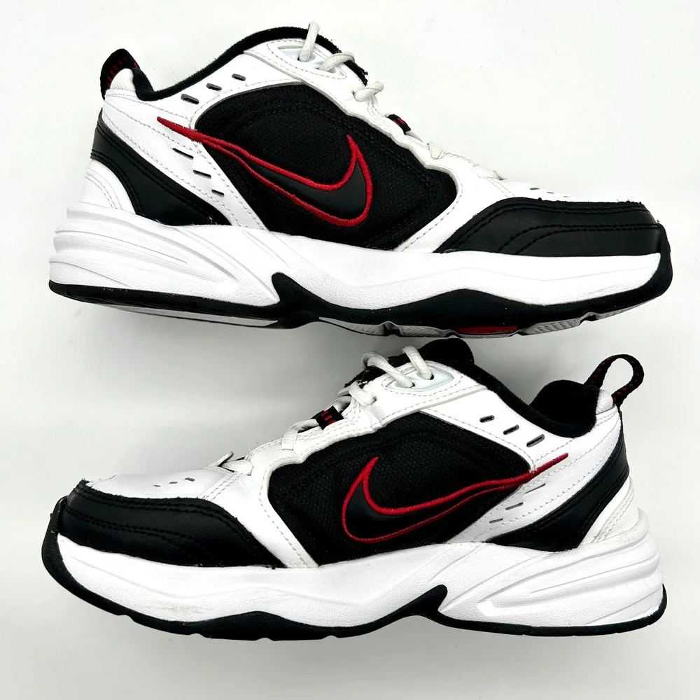 Nike Air Monarch IV Shoes Mens Sz 7 White Black Red Athletic Sneakers 415445-101